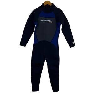 Gladiator Pro Mens Sz S Full Wetsuit 3/2 mm Black Grey Back Zip Closure NWT